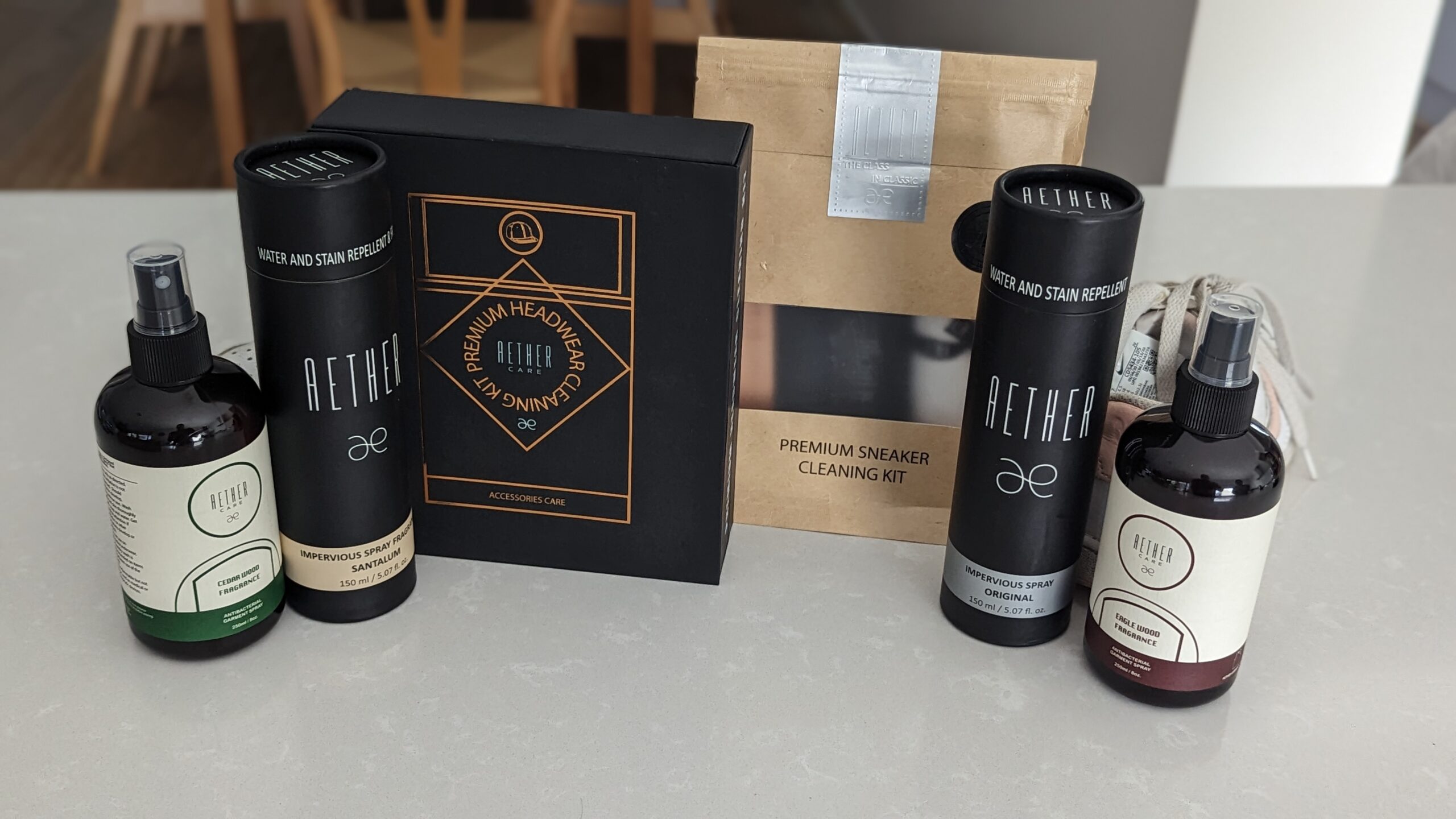 Clean your kicks and caps with Aether Care Premium Sneaker and Headwear