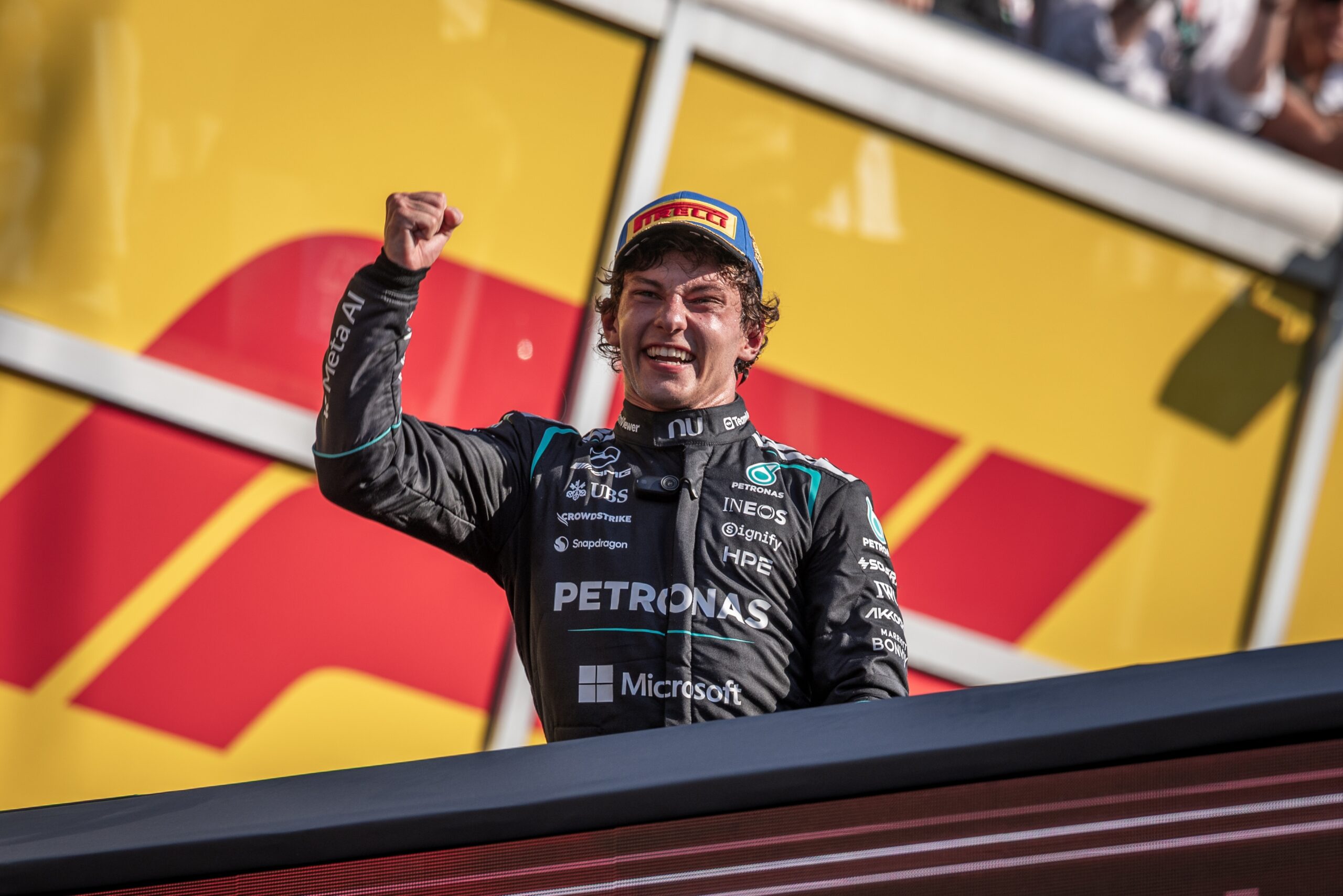 How F1 levelled up with a Kimi Antonelli Podium POV Video using an Insta360 GO 3S